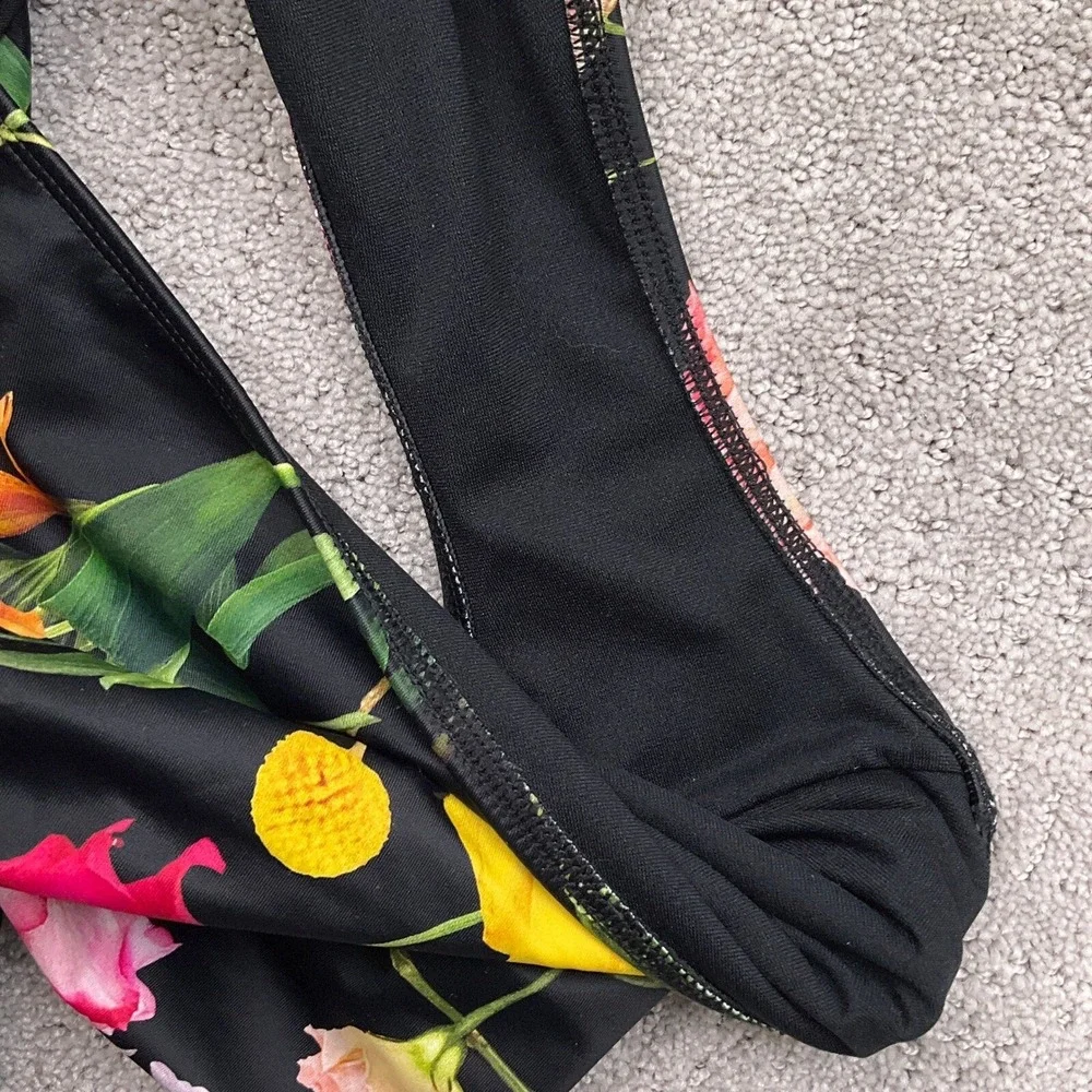 Ted Baker 1pc Swimsuit Women Medium  Black Floral Rose Garden Bustier Botanical - Picture 9 of 10